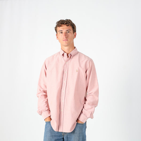 Peach 90s Polo Ralph Lauren Long Sleeve Shirt (L)